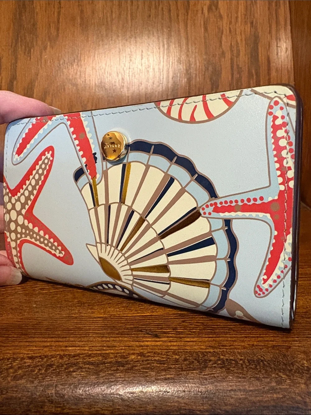 NWT-Radley London-Picton Place-Medium Bifold Wallet-Seashell Pattern-$108